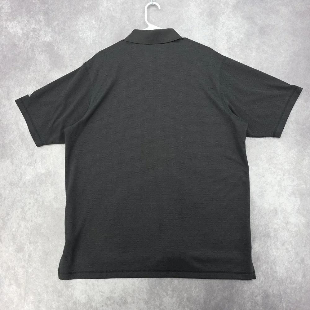 Adidas Golf Climalite Mens XL Polo Shirt Performance Black Short Sleeve Embroid